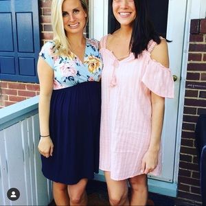 Pink linen summer dress